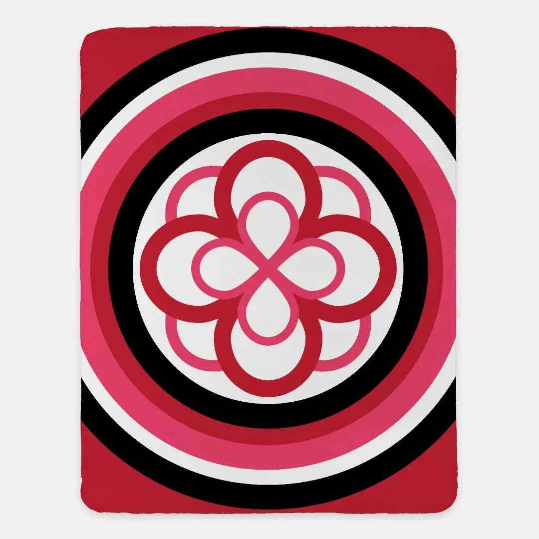 Alpha Omicron Pi XL 60x80 Sherpa Throw Blanket - Bullseye Throw Blankets