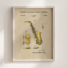Saxophone US Patent Art Print | Music Themed Dorm Decor