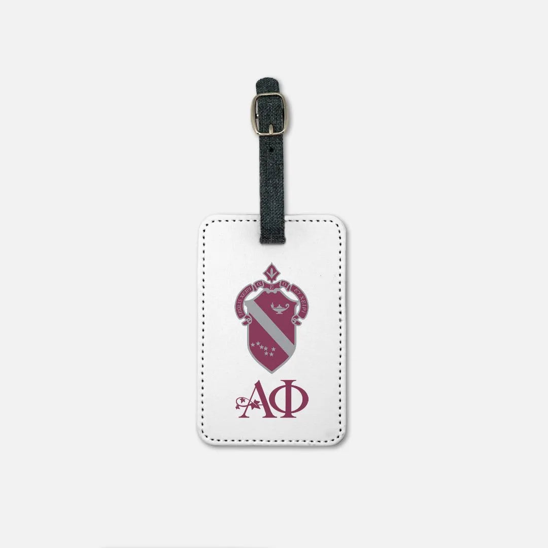 Alpha Phi Luggage Tag (Set of 2) - Crest and Logo | Travel Accessories | Festive Fit Home