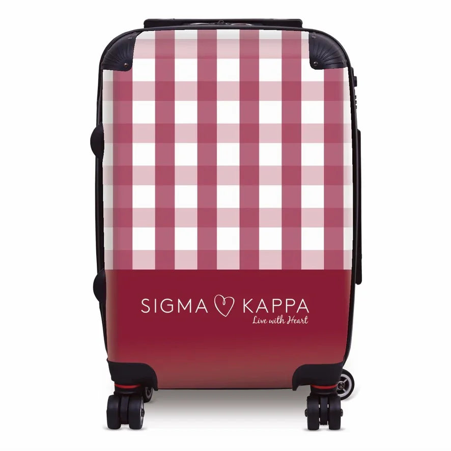 Sigma Kappa Carry-on Luggage - Gingham Suitcases