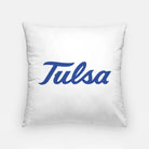 University of Tulsa Throw Pillow Cover - Blue Script  18" | Decor and Unique Gifts | Festive Fit Home