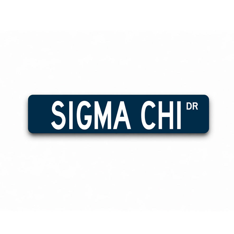 Sigma Chi Metal Street Sign | Custom College Fraternity Dorm Decor