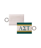 Alpha Sigma Tau Vegan Saffiano Leather Card Holder - Stripes | Gifts