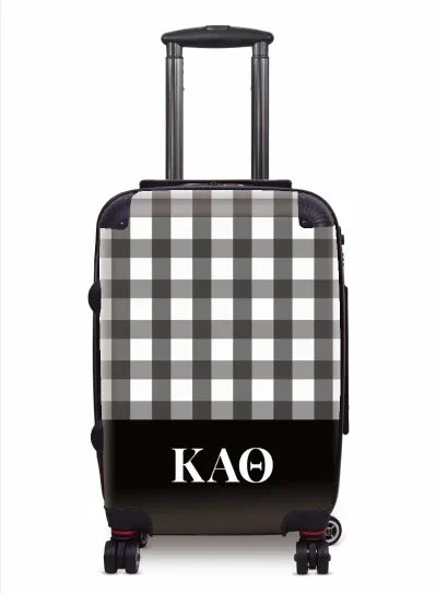 Kappa Alpha Theta Carry-on Suitcase - Gingham Black Suitcases
