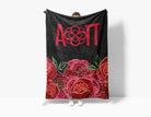 AOII  XL 60x80 Sherpa Blanket Glam Roses Alpha Omicron Pi Gifts & Decor