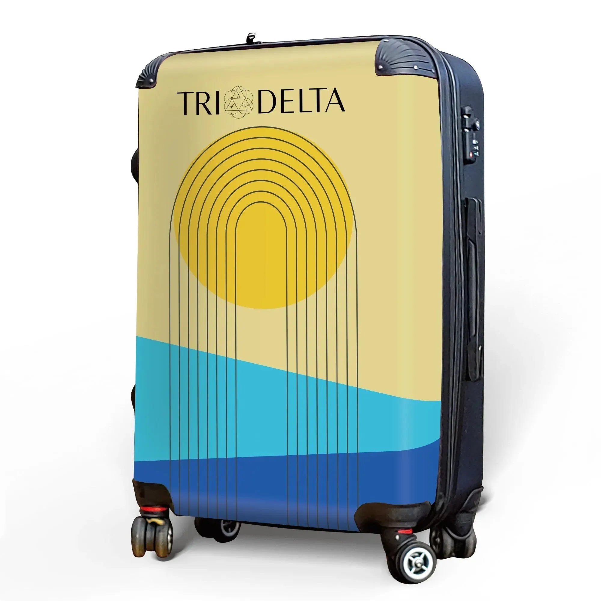 Tri Delta Carry-on Suitcase- Abstract Sunset Suitcases
