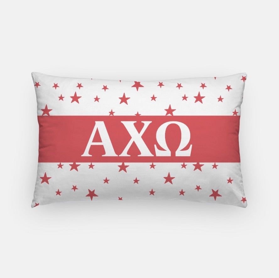 Alpha Chi Lumbar Pillow Cover -Stars.| Custom AXO Gifts & Dorm Decor