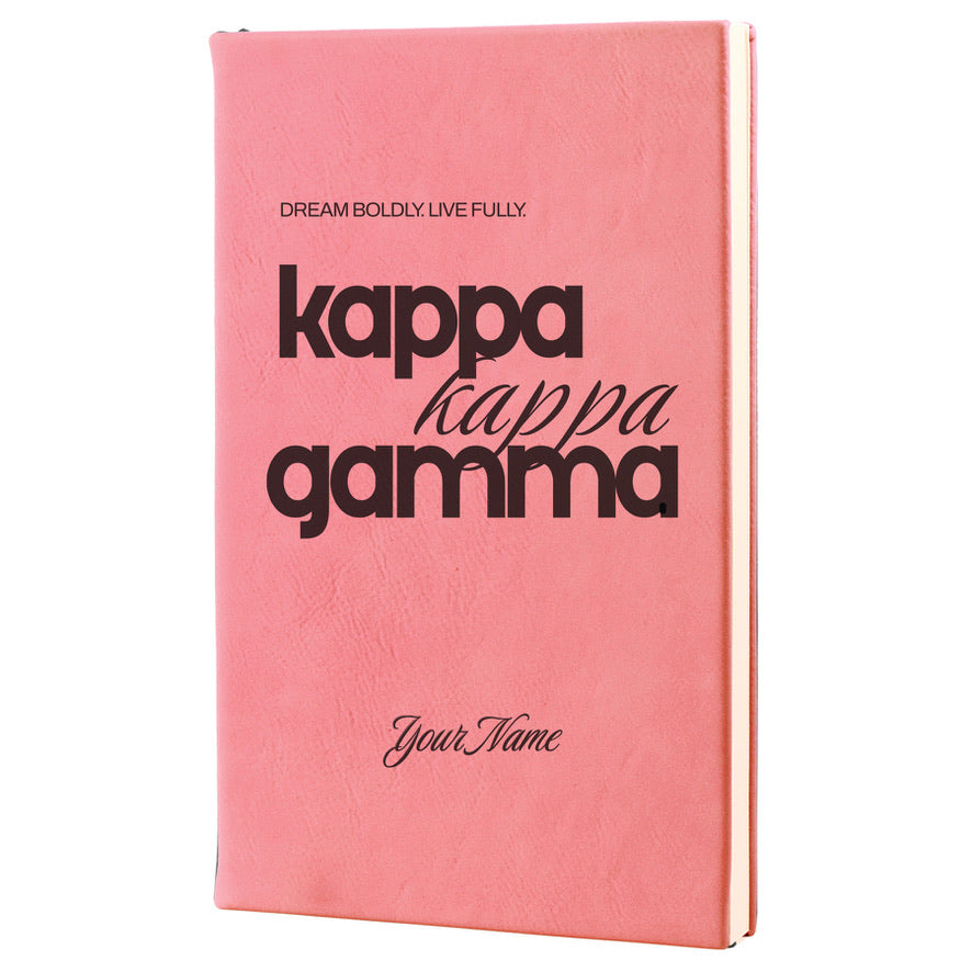 Kappa Kappa Gamma Personalized Leatherette Notebook | KKG