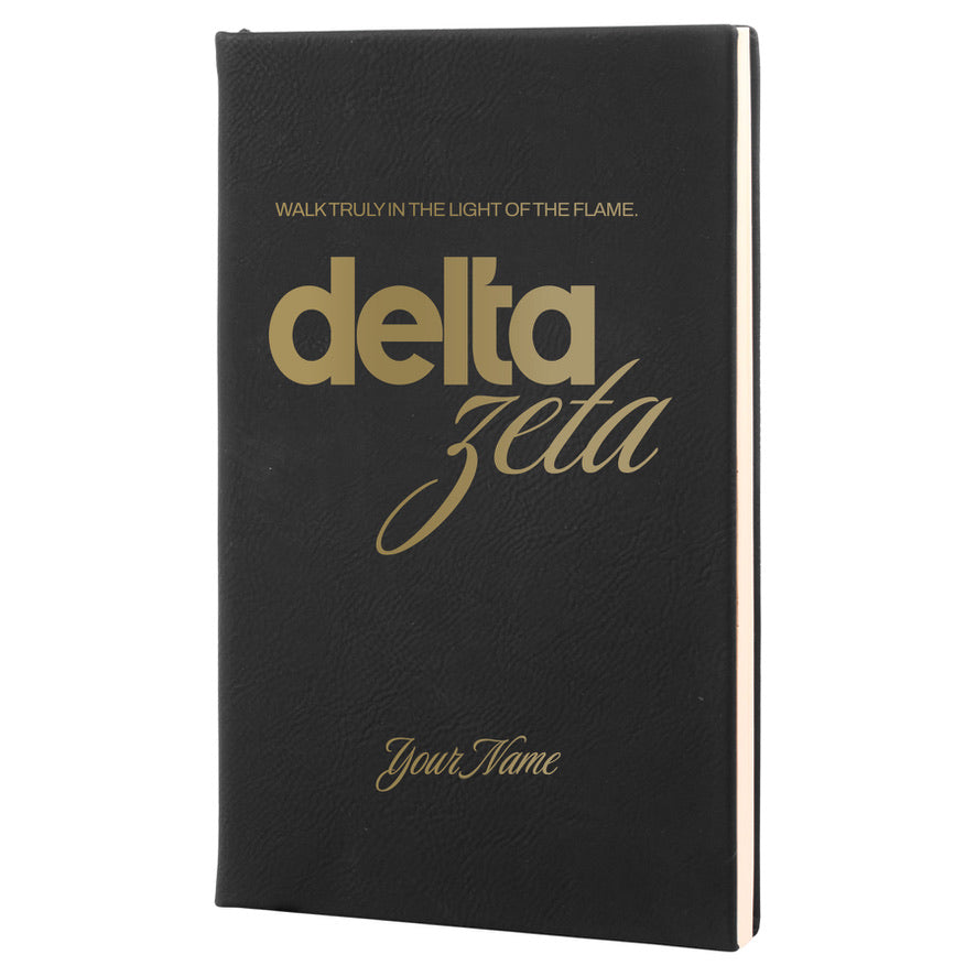 Delta Zeta Personalized Leatherette Notebook Journal | DZ