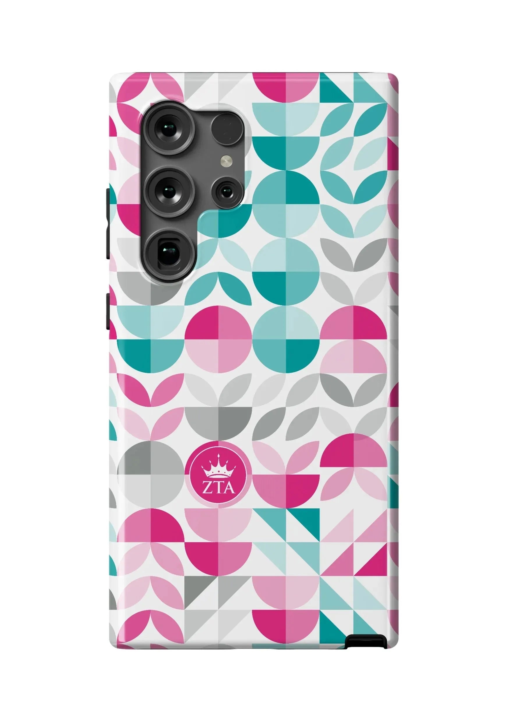 Zeta Tau Alpha Samsung Galaxy 24, 23 Mobile Phone Case - Geo Petals Gloss Mobile Phone Cases