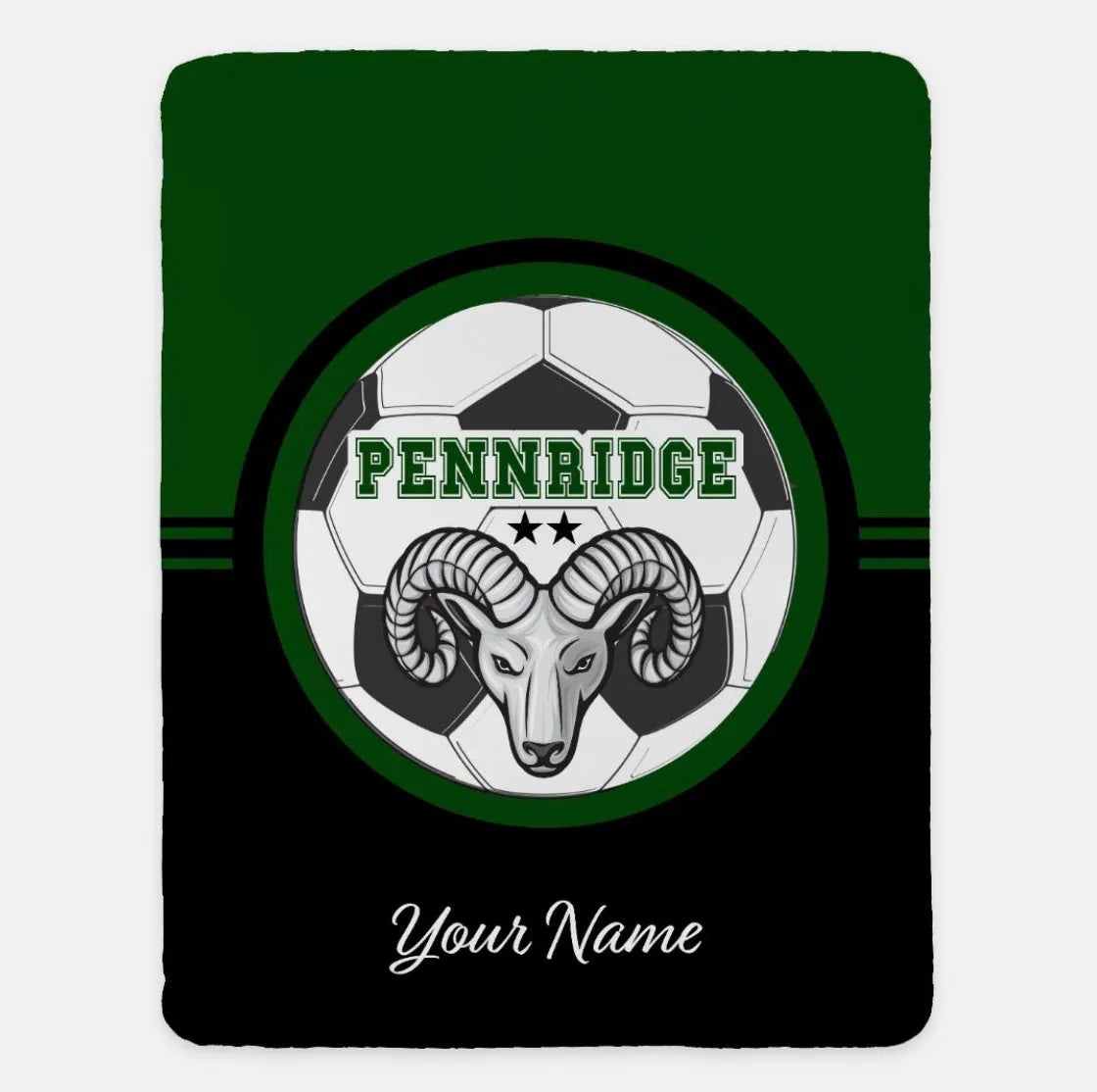 Pennridge Women's Soccer XL 60x80 Sherpa Blanket - Color Block Personalized Throw Blankets