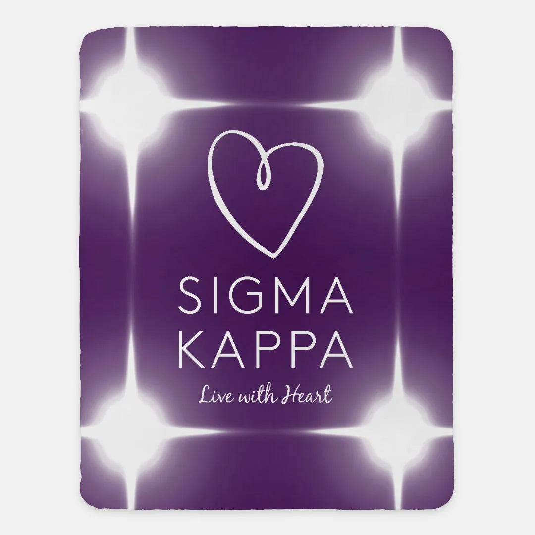 Sigma Kappa Sherpa Blanket - Purple Flashing Lights 60"x80" | Gifts