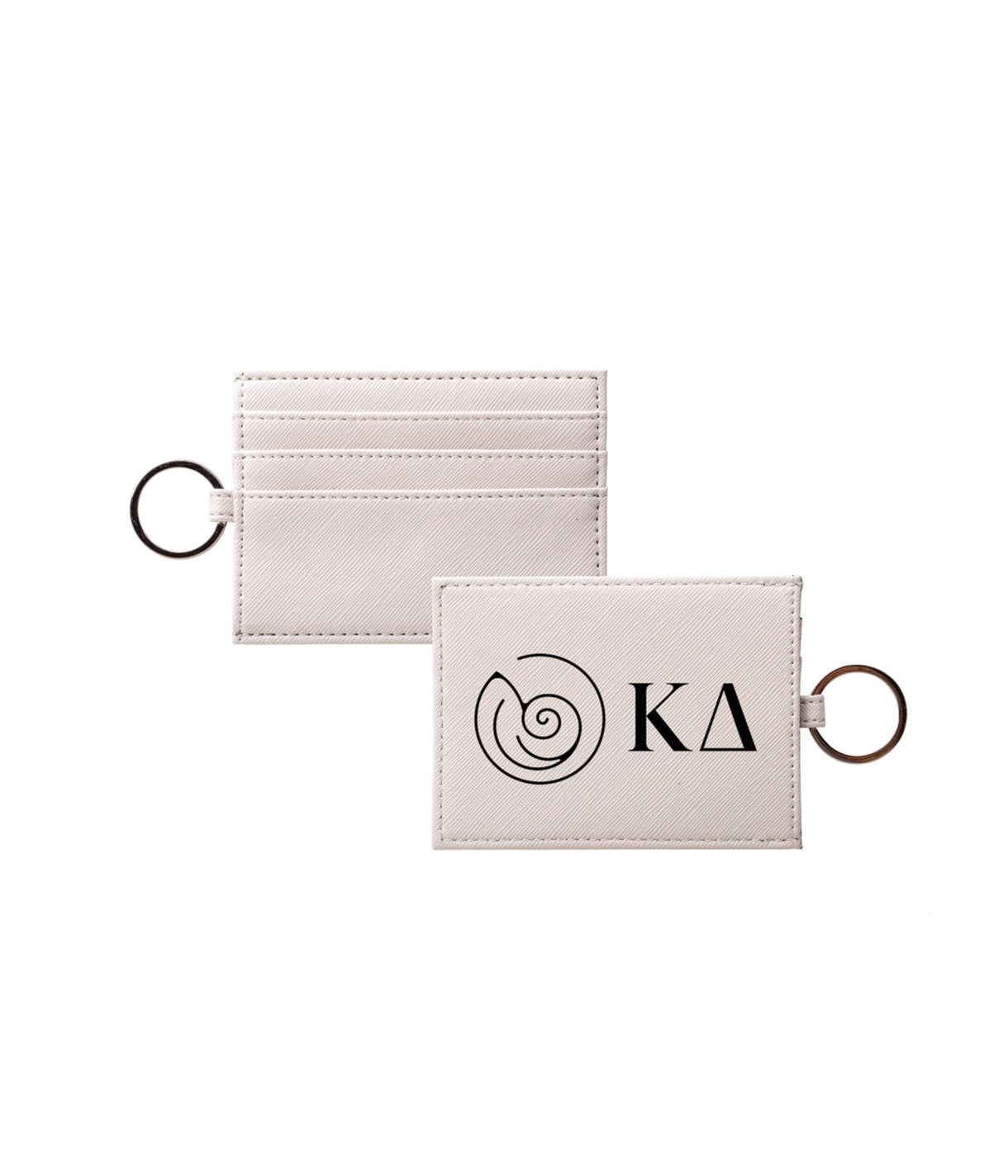 Kappa Delta Vegan Saffiano Leather Keychain Card Holder - Greek Letter