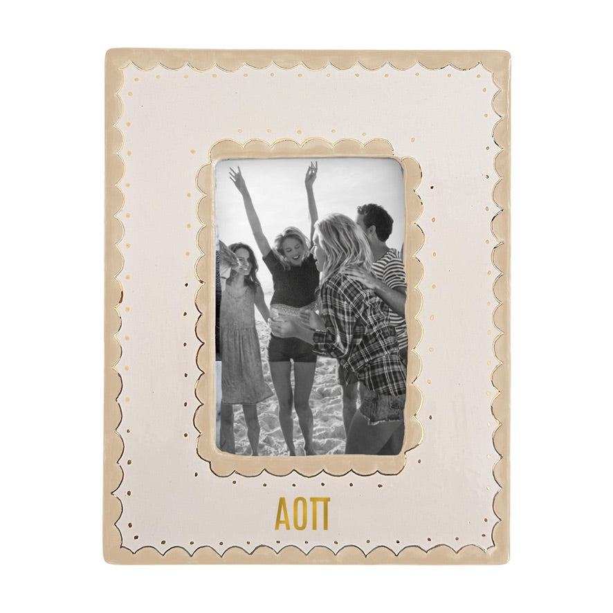 Alpha Omicron Pi Scallop Picture Frame | AOII Big Little Sister Keepsake