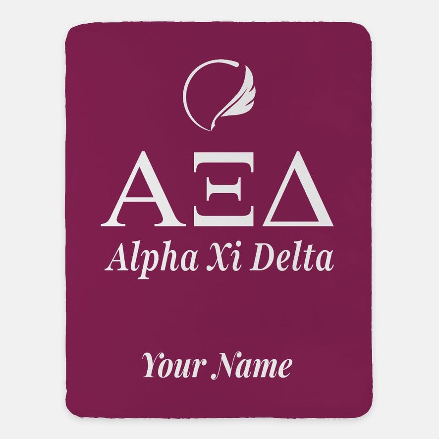 Personalized Alpha Xi Delta Blanket XL 60x80 | AXiD Gifts