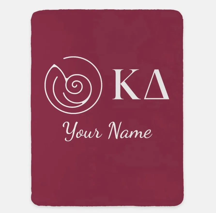 Personalized Kappa Delta XL 60x80 Sherpa Throw Blanket | Kaydee Gifts