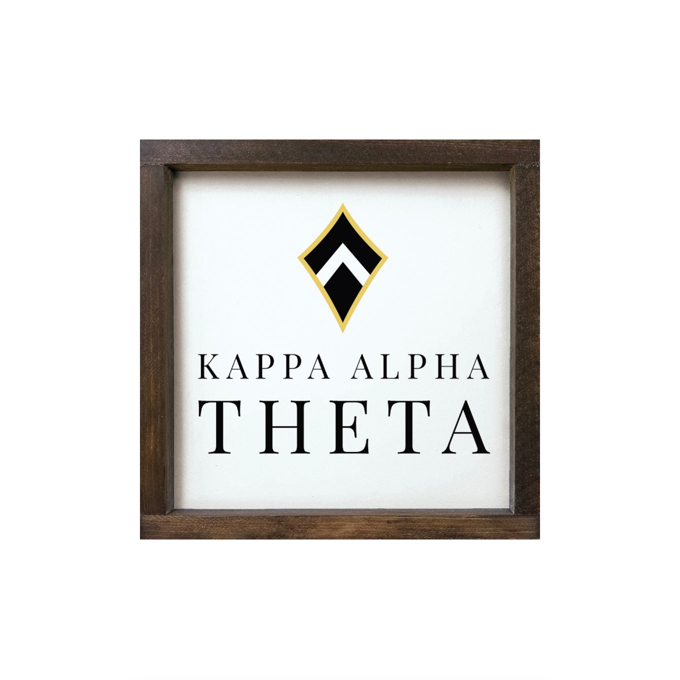 Kappa Alpha Theta 12x12 Traditional Wood Framed Sign | Custom Gifts & Dorm Decor