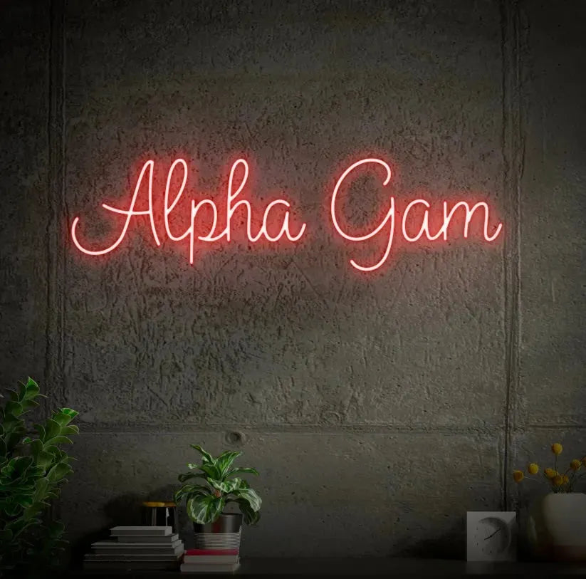 Alpha Gamma Delta LED Neon Script Sign w/ Dimmer Neon Signs