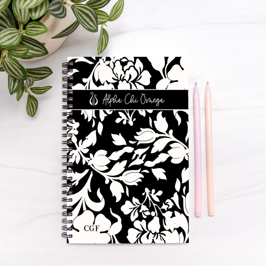 Alpha Chi Omega Hardcover Notebook Journal - Chinoiserie