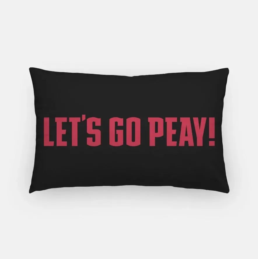 Let's Go Peay Lumbar Pillow Cover Black Red Pillow Covers