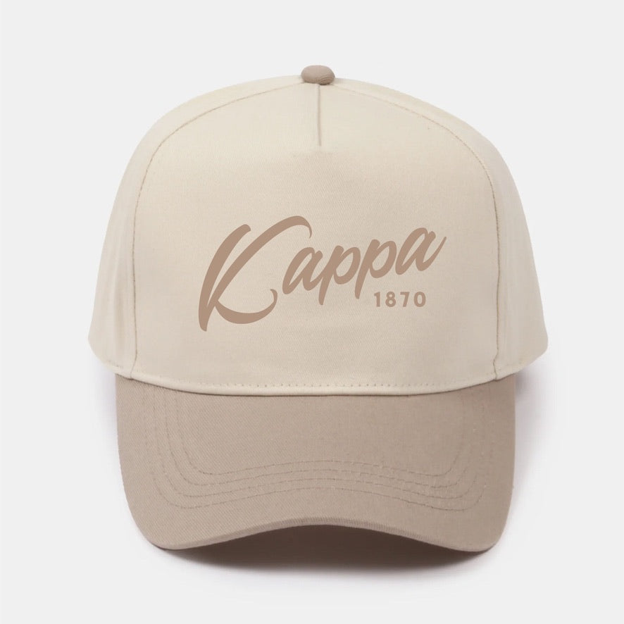 Kappa Embroidered Two-Tone Baseball Cap - Script 1870 | KKG Gifts