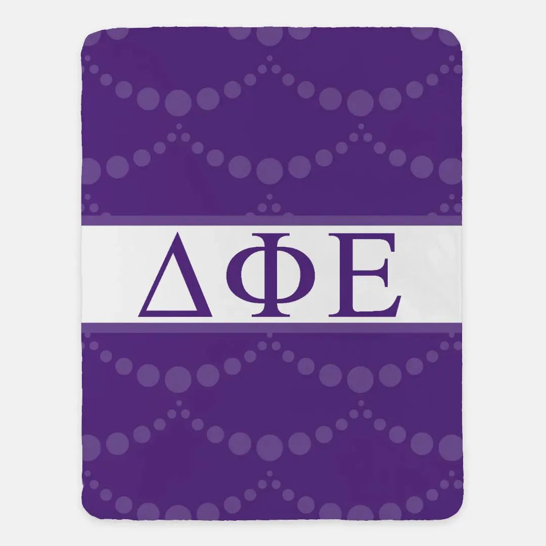 Delta Phi Epsilon XL 60x80 Sherpa Throw Blanket Pearl Pattern Throw Blankets