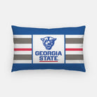 Georgia State University Stripe Panther Logo Lumbar Throw Pillow Cover | Dorm Decor | GSU Merchandise | Gifts | Festive Fit Home