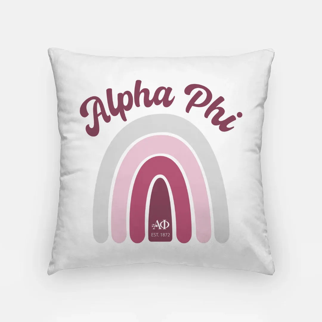 Alpha Phi 18" Throw Pillow Cover - Rainbow Pillow Covers