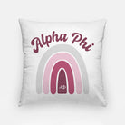 Alpha Phi 18" Throw Pillow Cover - Rainbow | APhi Dorm Decor | Gifts