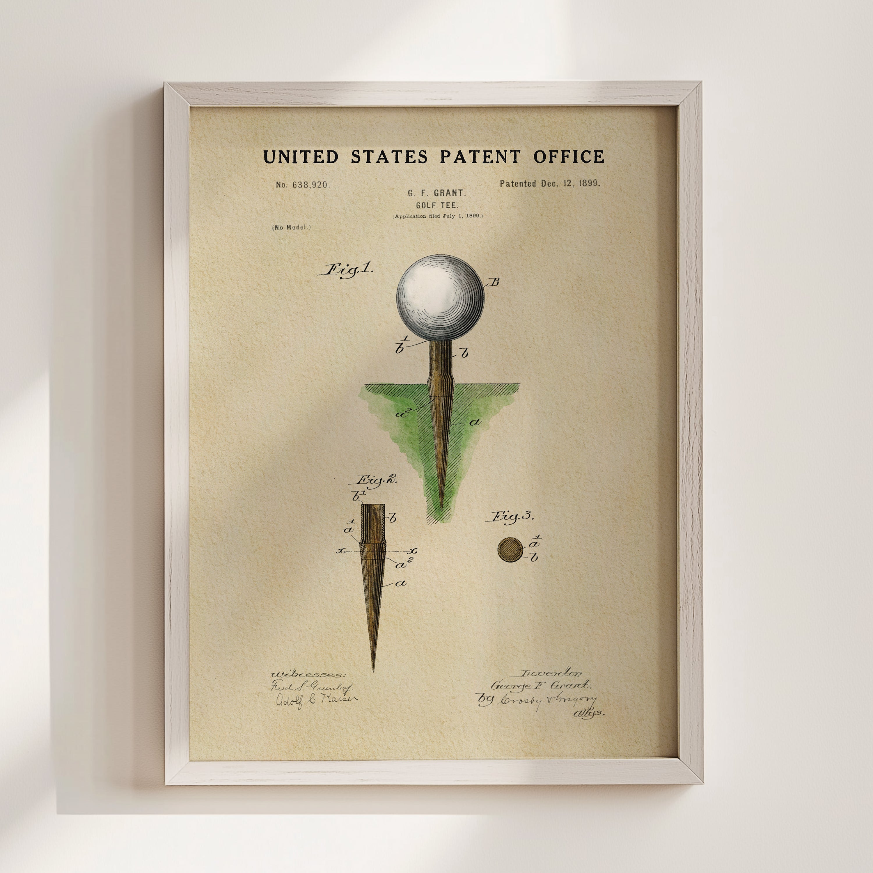 Golf Tee US Patent Art Print