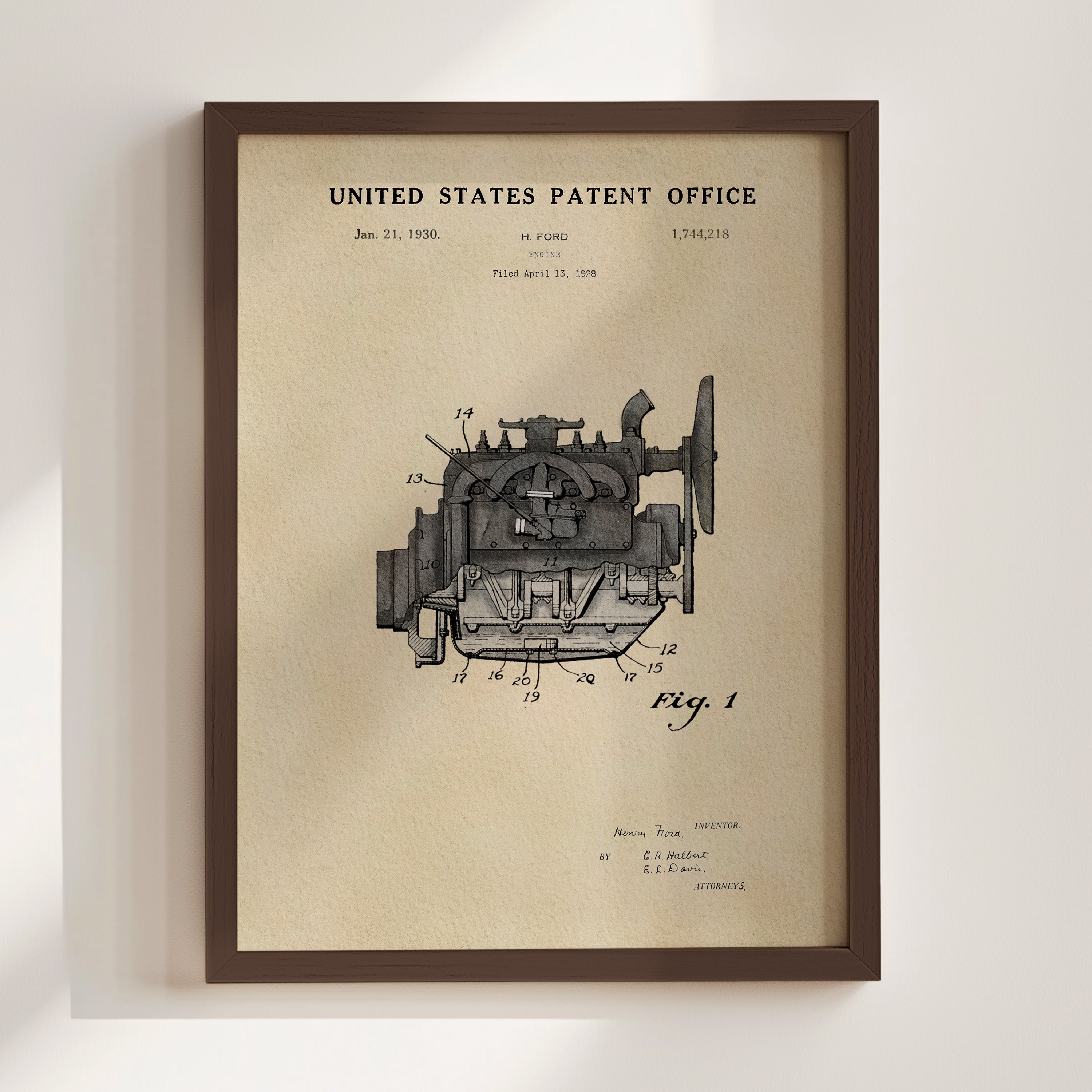 Henry Ford Engine US Patent Art Print