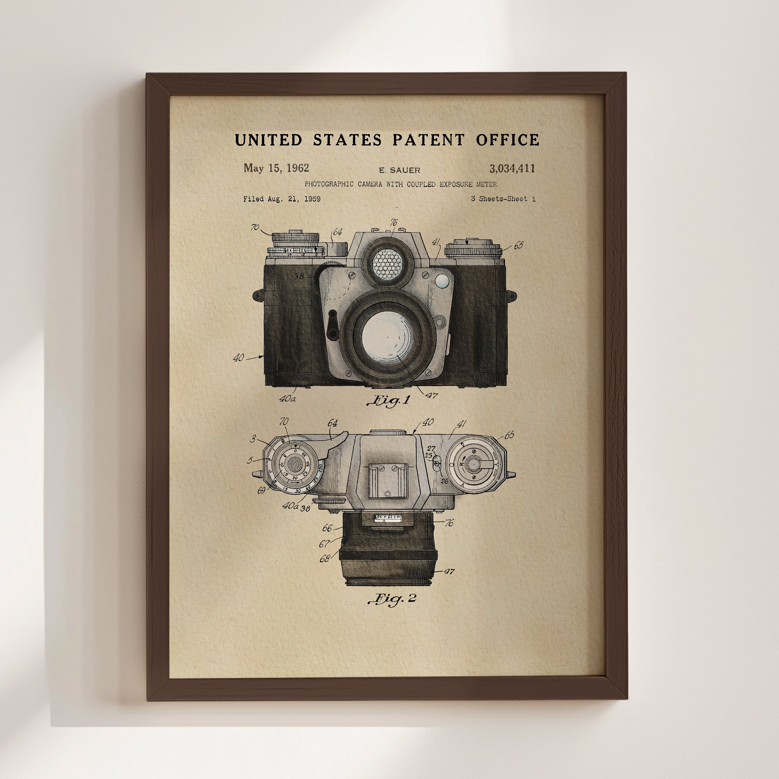 Modern Camera US Patent Wall Print | Dorm Decor | Wall Art