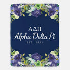 Alpha Delta Pi Blanket - Violet Frame with Greek Letters - 60"x80" | Festive Fit Home