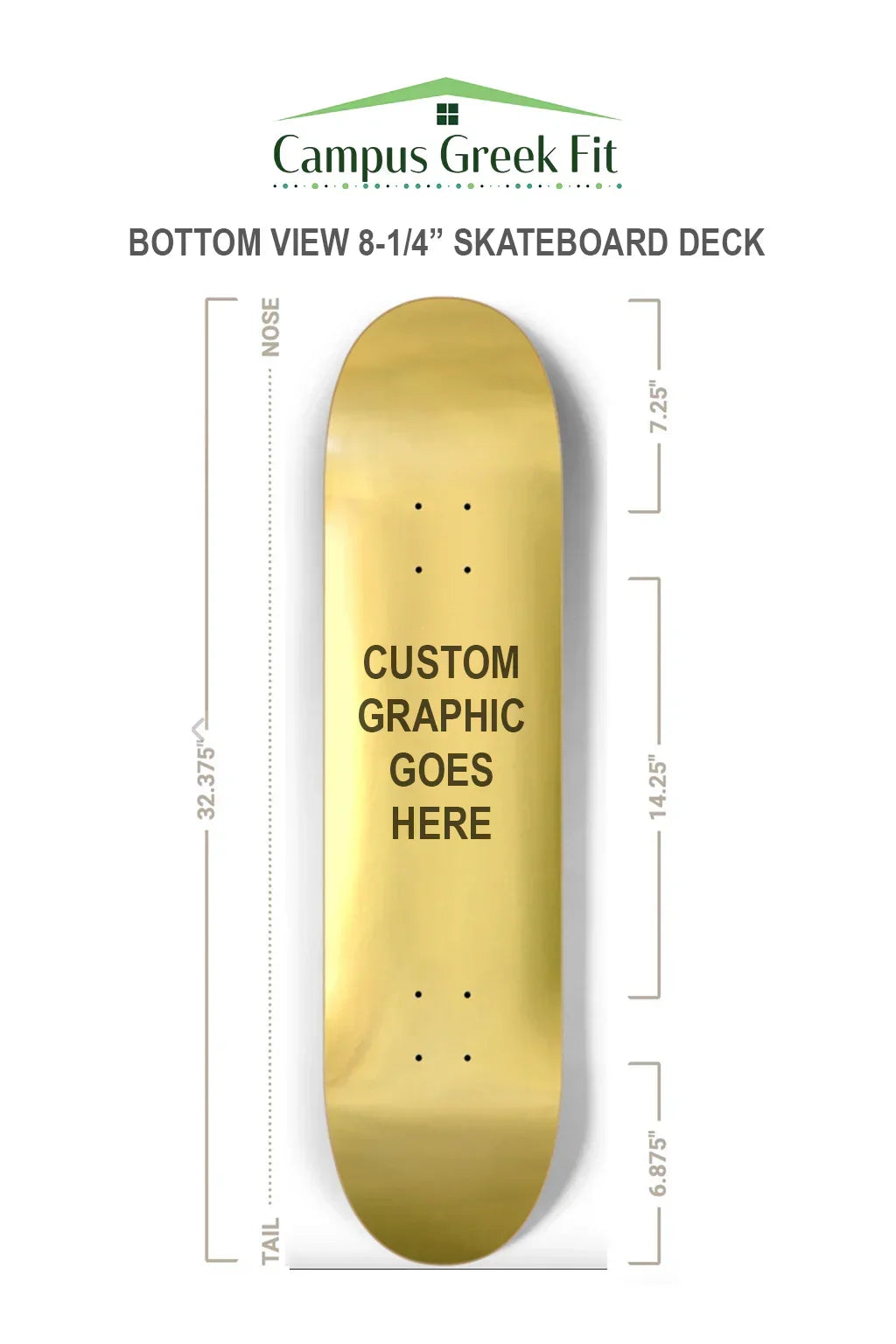 BLAZE Gold Skateboard Deck Skateboard