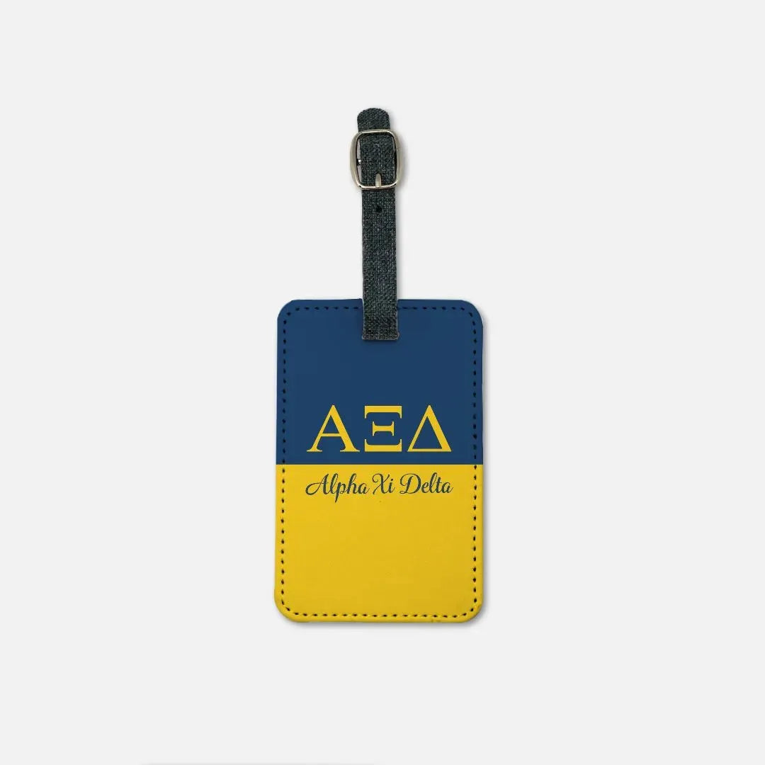 Alpha Xi Delta (Set of 2) Luggage Tag - Color Split Luggage Tags