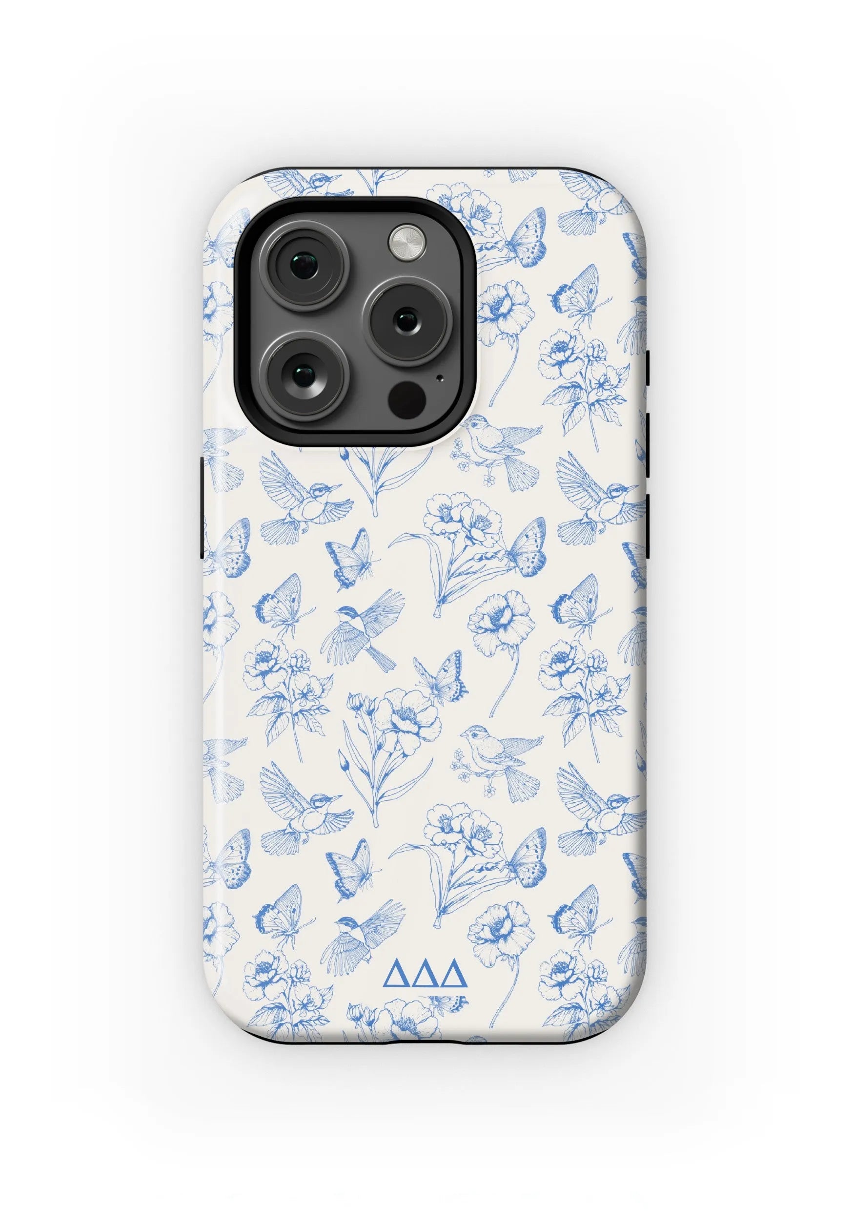 Tri Delta iPhone 16, 15, 14 Mobile Phone Case - Vintage Floral Matte Mobile Phone Cases