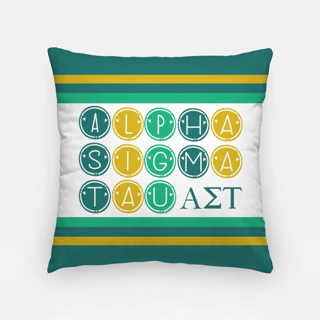 Alpha Sigma Tau Pillow Cover 18" - Dots | Custom Gifts and Decor