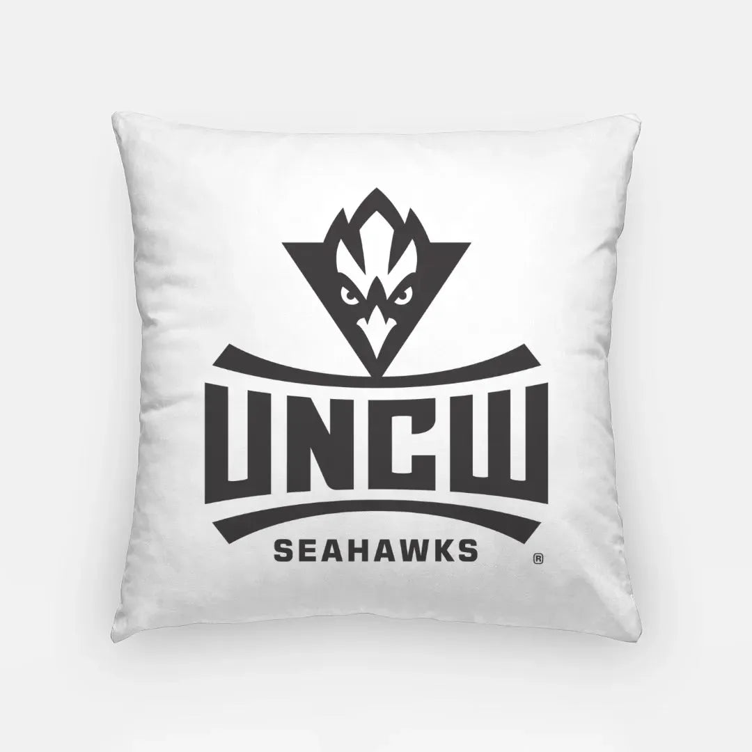 UNC Wilmington Throw Pillow Cover - Basic Logo Black - 18" Pillow Covers