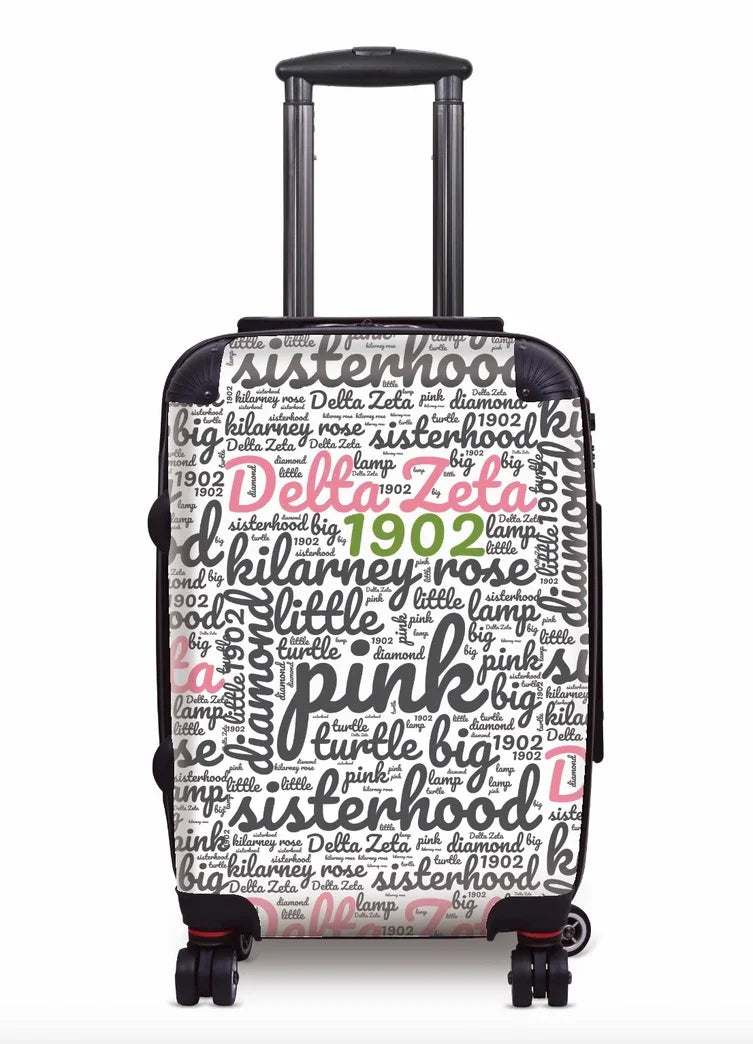 Delta Zeta Carry-on Suitcase Luggage - Expression Art White Suitcases