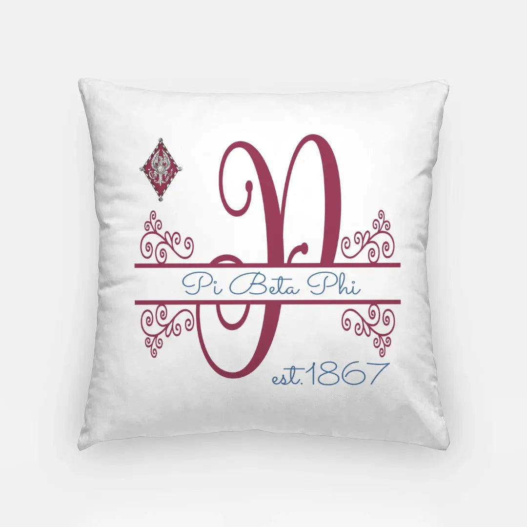 Pi Beta Phi 18" Monogram Throw Pillow Cover Pillow Covers