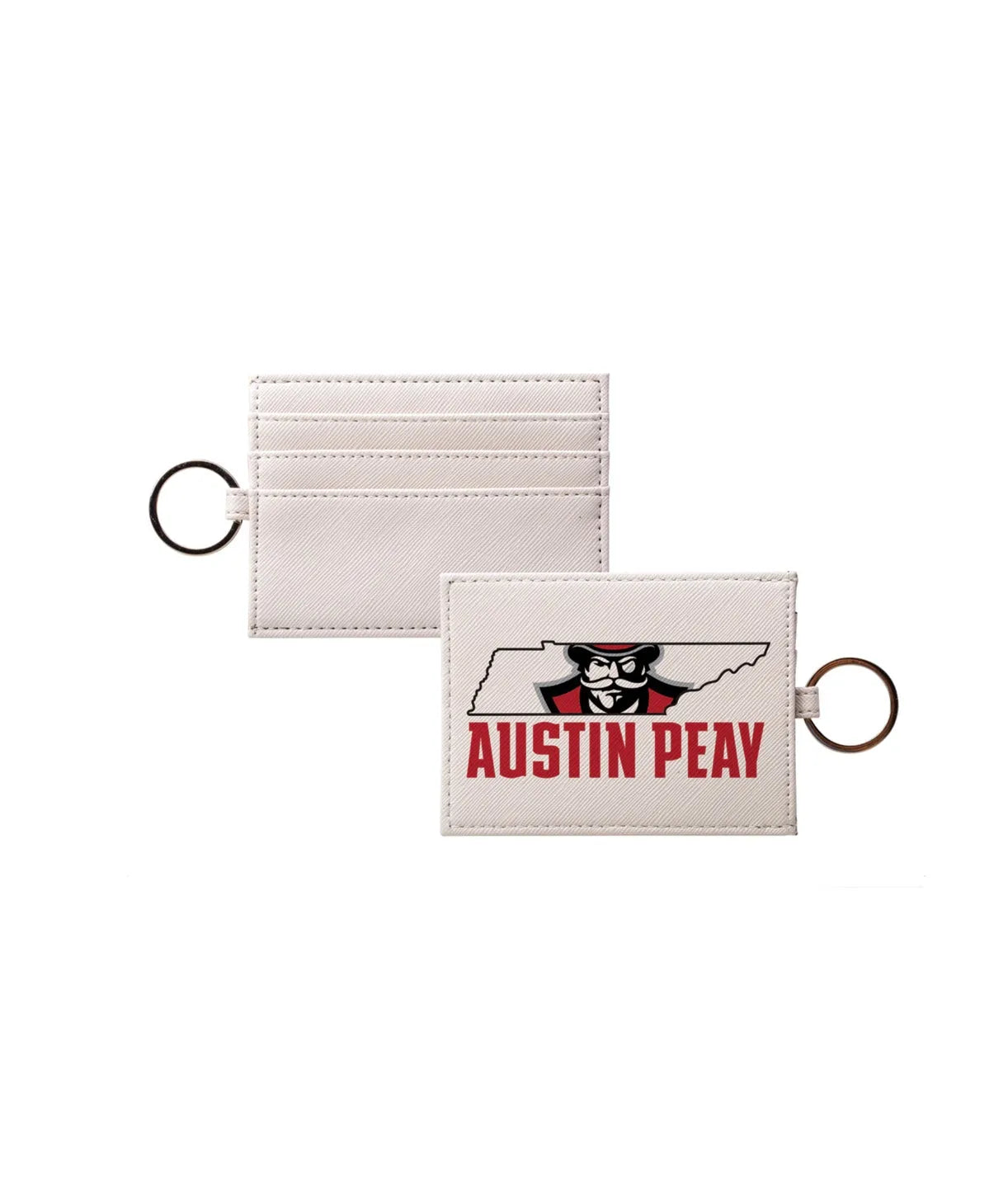 Austin Peay Governors Vegan Saffiano Leather Keychain Card Holder - Kentucky Travel Wallet
