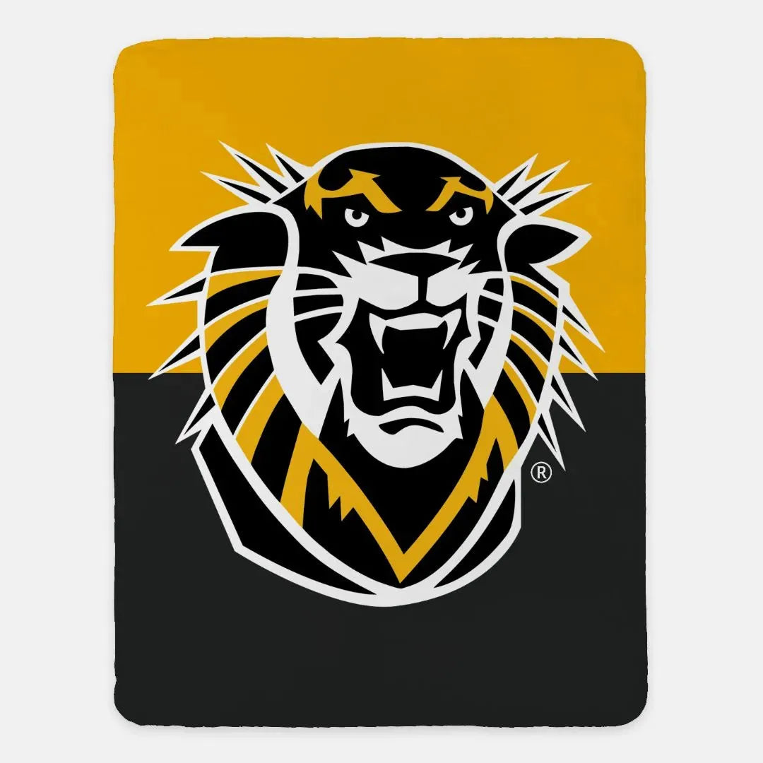 Fort Hays State University XL 60x80 Sherpa Throw Blanket Color Split Throw Blankets