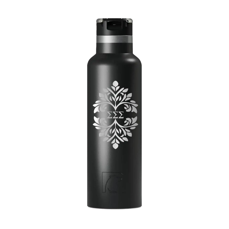 Tri Sigma RTIC 20 oz Journey Ceramic Lined Water Bottle - Ornate Frame