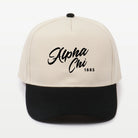 Alpha Chi Embroidered Two-Tone Baseball Cap - Script 1885 | AXO Gifts