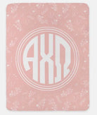 Alpha Chi Omega XL 60x80 Sherpa Throw Blanket - Vintage Floral Hera Throw Blankets