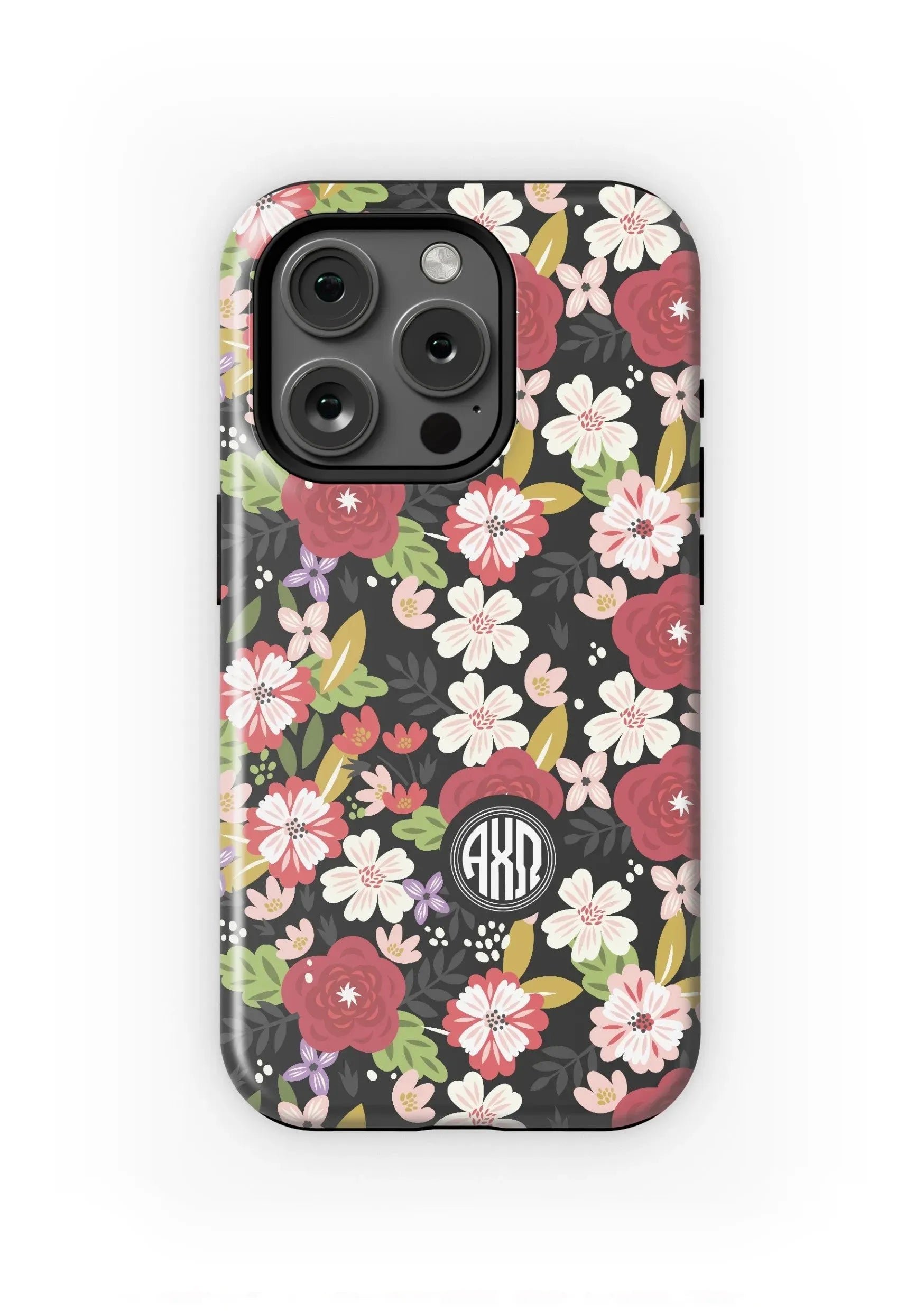 Alpha Chi Omega iPhone 16, 15, 14 Mobile Phone Case - Modern Floral Matte Mobile Phone Cases
