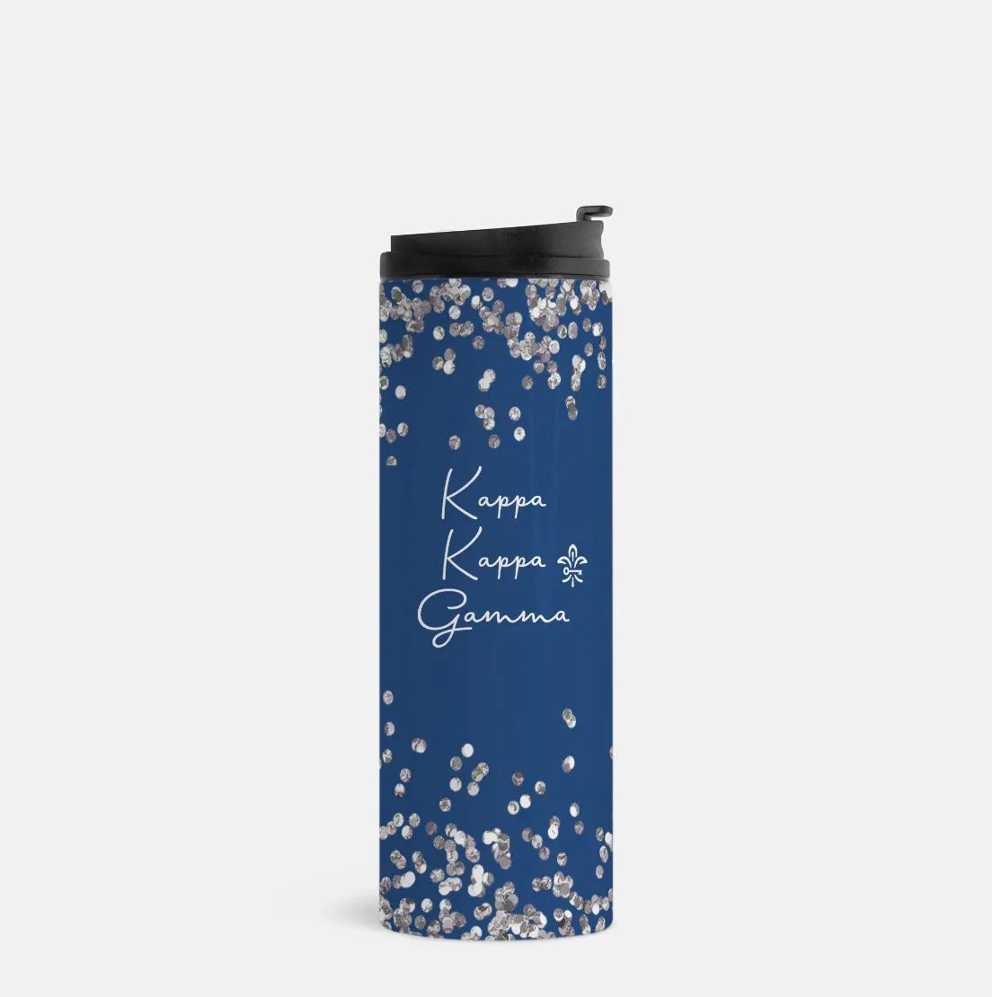 Kappa Kappa Gamma Thermal Tumbler 16 oz. Glitter Custom KKG Travel Mug