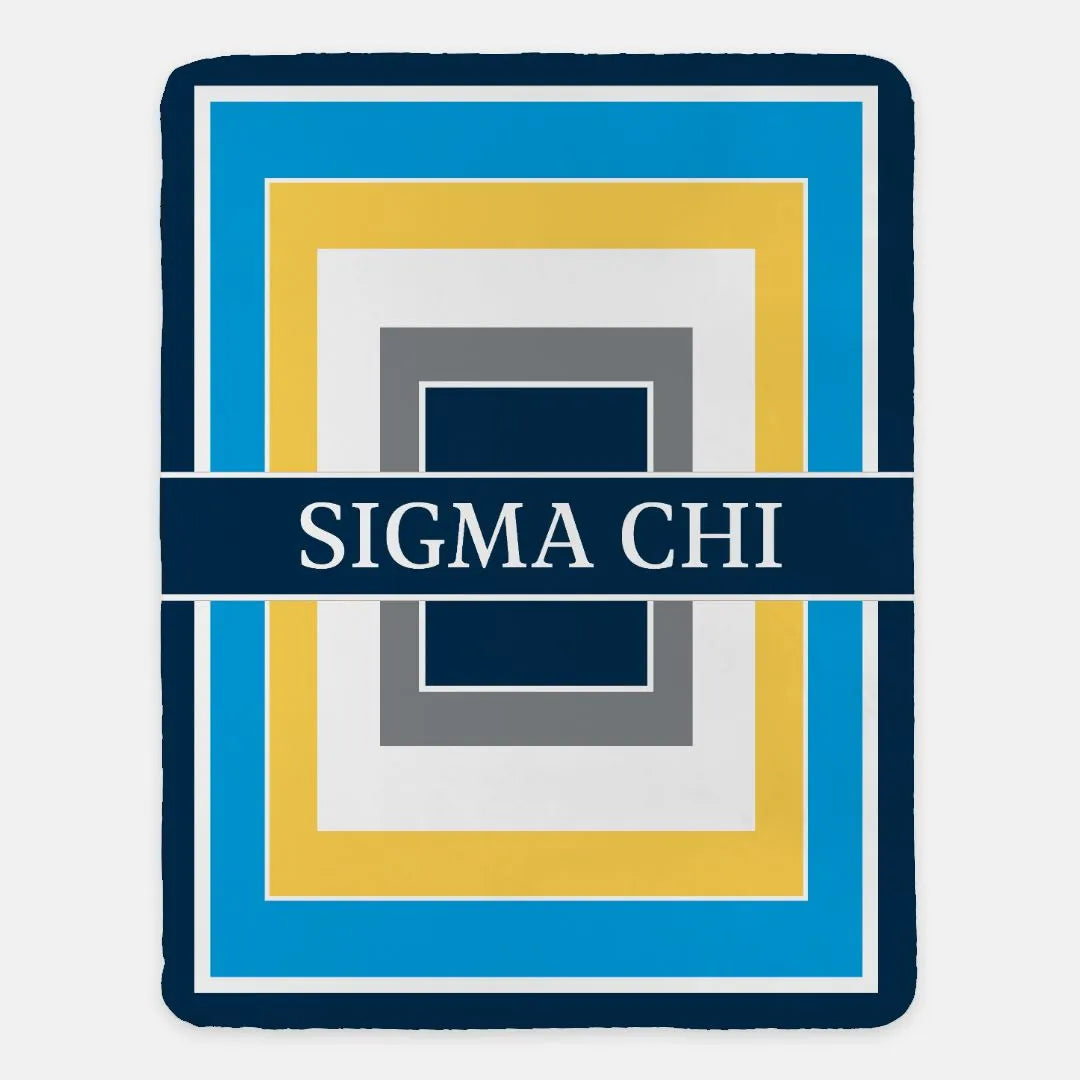 Sigma Chi XL 60x80 Sherpa Blanket - Geo Throw Blankets