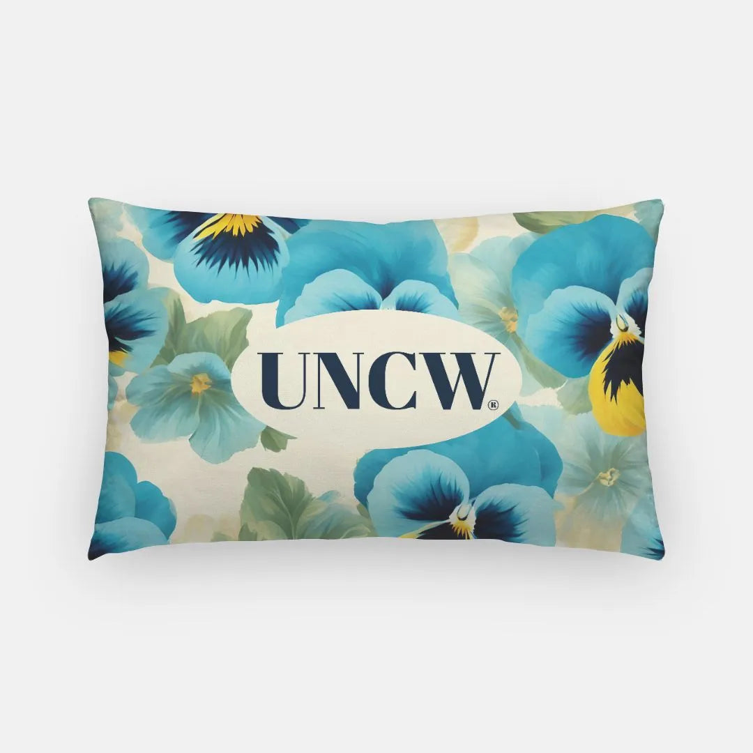 UNCW Lumbar Pillow Cover - Pansies | Official Merchandise | Gifts