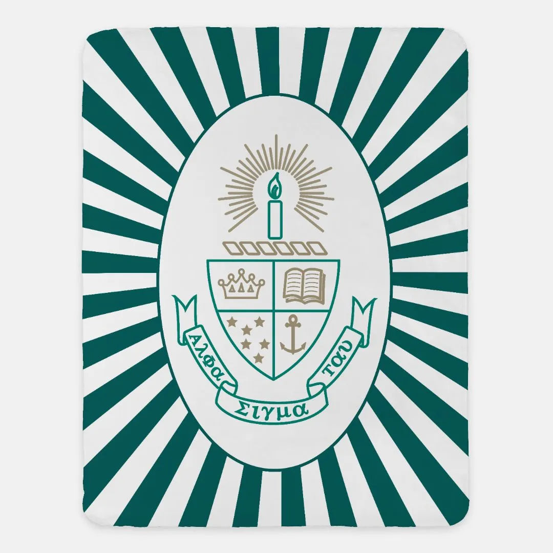 Alpha Sigma Tau Blanket - Starburst Crest 60"x80" | Official Gifts | Custom Decor